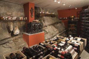 洛迦诺Boutique Hotel Albergo Brione的一间装满大量葡萄酒的房间