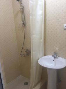 姆茨赫塔普莱米尔酒店的一间带水槽和淋浴的浴室
