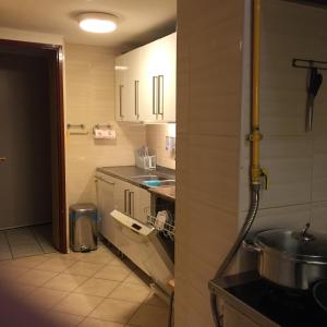波兰尼卡-兹德鲁伊Villa Almira的一个带水槽和柜台的小厨房