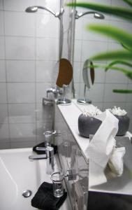 比尔塞贝格顿札酒店的一间带水槽和镜子的浴室