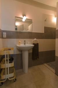 Luzech胭脂堡公寓的一间带水槽和镜子的浴室