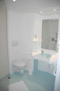 里翁山区卢提亚酒店的一间带卫生间、水槽和镜子的浴室
