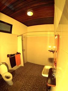 美娜多Lumbalumba Resort - Manado的一间带卫生间和水槽的浴室