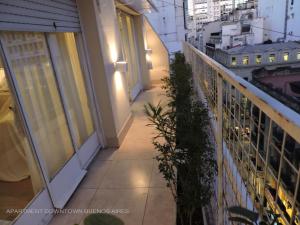 布宜诺斯艾利斯布宜诺斯艾利斯市中心公寓 的建筑一侧种植植物的阳台