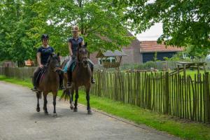 比兹莫特De Zandkant的骑着马在街上的男人和女人