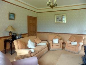 布罗姆亚德Littlebridge House的客厅配有沙发和两把椅子