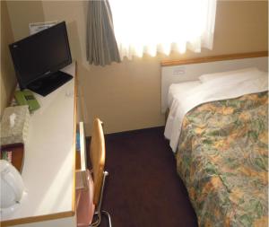 新泻新泻公园酒店的配有一张床和一台平面电视的酒店客房