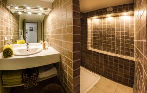 艾格-莫尔特劳利维拉伊德保罗酒店的一间带水槽和淋浴的浴室