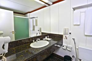 贝洛奥里藏特大道广场酒店的一间带水槽和镜子的浴室