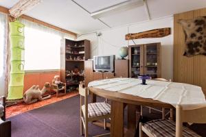 上贝奇瓦Chata Barborka的客厅配有桌子和电视