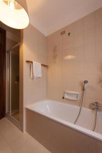 乌迪内Toti Apartment的设有带浴缸和淋浴的浴室。