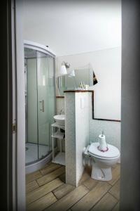 卡莫利拉吉奥亚住宿加早餐旅馆的浴室配有卫生间、淋浴和盥洗盆。