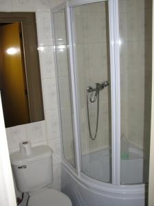 蓬塔阿雷纳斯埃尔米拉多旅馆的带淋浴和卫生间的浴室