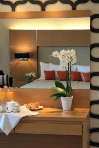 卡拉马塔埃利卡温泉酒店的酒店客房,配有床和餐桌,