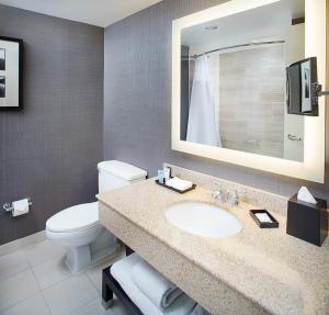 安纳波利斯安纳波利斯喜来登酒店的一间带水槽、卫生间和镜子的浴室
