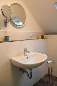 巴特萨尔茨乌夫伦Eulennest-OWL的一间带水槽和镜子的浴室