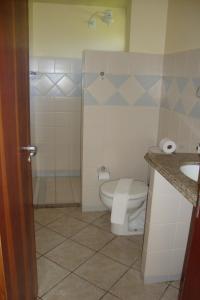 马拉戈日Pousada Portal do Maragogi的一间带卫生间和水槽的浴室
