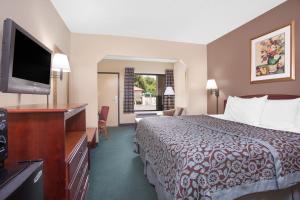 都柏林都柏林戴斯酒店的配有一张床和一台平面电视的酒店客房