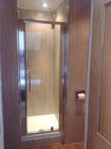 蒙特罗斯The George Hotel的浴室里设有玻璃门淋浴