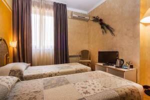 奥斯塔乐帕吉欧特酒店的酒店客房设有两张床和电视。