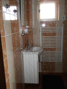 切拉德纳Ubytování u Přadků的一间带白色水槽和窗户的浴室