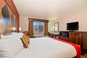 刘易斯顿路易斯顿美国旅馆的配有一张床和一台平面电视的酒店客房