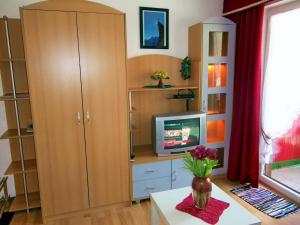 GaichtKlause-Stüberl的客厅配有橱柜和电视