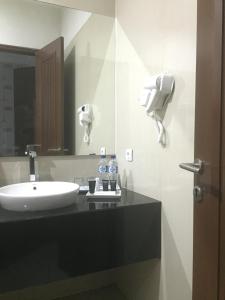 普卡Avilla Puncak的一间带水槽和镜子的浴室