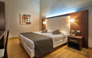 佛罗伦萨科西莫德美第奇酒店的一间卧室配有一张大床和一个床头柜