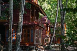 Tapokreng拉贾安帕潜水度假酒店的森林中的一个树屋