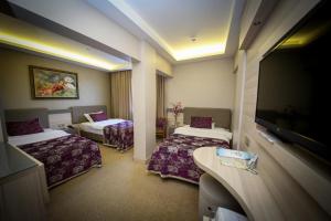 巴勒克埃西尔阿斯亚酒店的酒店客房设有两张床和一台平面电视。