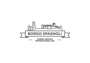 马焦内Agriturismo Borgo Spagnoli的波罗尼亚斯宾城市天际线标签