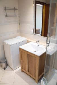 塔尔图Modern Apartment的一间带卫生间和水槽的浴室