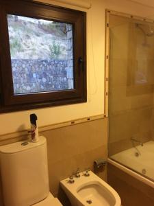 圣马丁德洛斯Golf y Polo Apartment的一间带卫生间、水槽和窗户的浴室