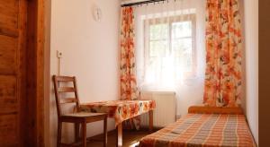 斯克拉斯卡波伦巴Pokoje Gościnne Arnika Górska的卧室配有床、椅子和窗户。