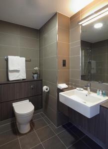 伦敦世外桃源酒店的一间带卫生间和水槽的浴室