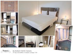 Kamphaeng Saen坎贝盛米图辛姆特拉酒店的一张带床的卧室照片拼贴