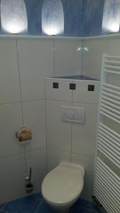 特洛普拉赫费沃瓦瑟尔斯尤尔公寓的一间位于客房内的白色卫生间的浴室