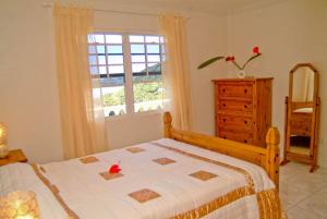 圣乔治沃本别墅酒店的一间卧室配有一张带窗户和梳妆台的床