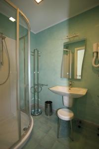 德瓦玛丽娜巴尼阿尔科巴里诺酒店的一间带水槽和淋浴的浴室