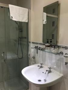 邓弗里斯格兰洛希旅馆的一间带水槽和淋浴的浴室