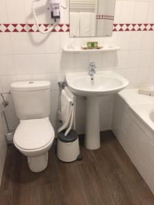 里格纽威勒杜穆林酒店的一间带卫生间和水槽的浴室
