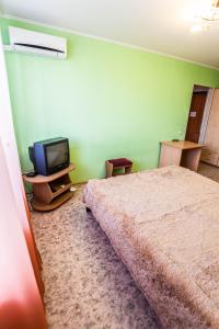 秋明Apartment on Sverdlova的一间卧室配有一张床和电视