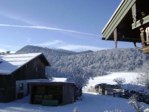 雷特温克尔Haus Egger的山景雪覆盖建筑