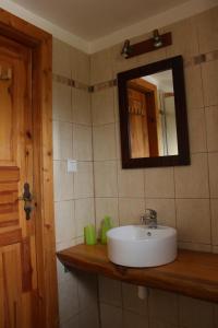 多纳瓦利Chata Donovaly Buly 242/C的一间带水槽和镜子的浴室