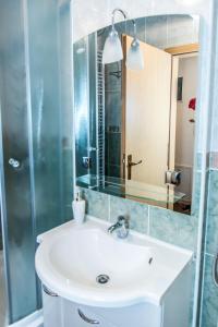 奥西耶克Apartment Flores的一间带水槽和淋浴的浴室
