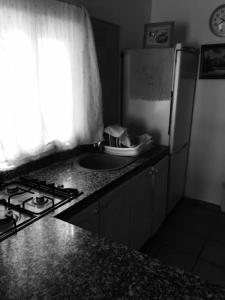 加尔达尔Casa Rural Anzo的厨房配有水槽和冰箱