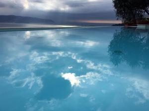 斯培西亚维尔瑞莱酒店的一座阴凉的游泳池