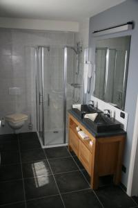 马塞克欧德艾伊可酒店的带淋浴、盥洗盆和卫生间的浴室