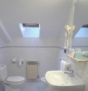 阿里纳斯·德·卡伯瑞勒斯皮库斯德欧罗巴酒店的白色的浴室设有卫生间和水槽。
